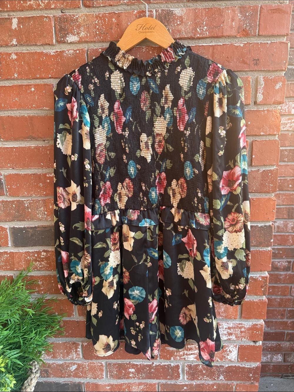Zara Black Floral Dressy Shorts Jumpsuit